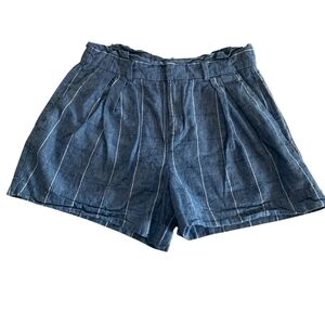 Women's Blue Striped Shorts